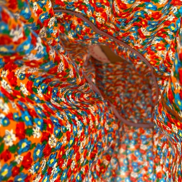 Brand New Umgee Floral Long-Sleeved Button Down Dress Crochet Trim Collared Mini - Picture 13 of 16